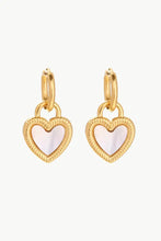 Inlaid Shell Heart Drop Earrings Gold One Size Earrings