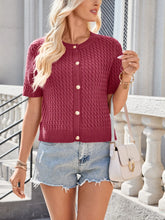 Button Up Short Sleeve Cardigan