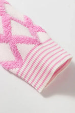 Geometric Open Front Long Sleeve Cardigan Woman Outerwear