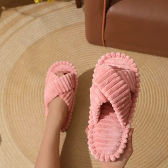 Open Toe Flats Slippers Pink Woman Slippers