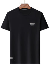 Men's Plus Size Round Neck Breathable Short Sleeve T-Shirt Black