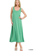 Zenana French Terry Twisted Strap Midi Dress K GREEN Casual Dresses