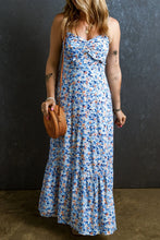 Ruched Ruffle Hem Printed Cami Dress Floral Woman Maxi Dress