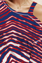 Striped Asymmetrical Neck Long Sleeve T-Shirt