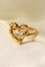 18K Gold Plated Heart-Shaped Ring Rings