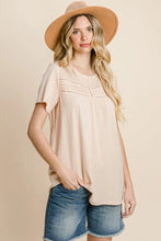 Cotton Bleu by Nu Label Eyelet Round Neck Short Sleeve T-Shirt Peach