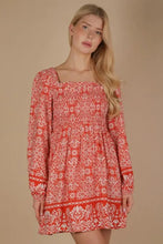 VERY J Printed Smocked Chest Boho Mini Dress Casual Dresses