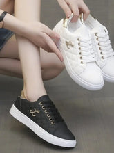 Quilted Platform Sneakers with Metallic Gold Accents Woman Sneakers