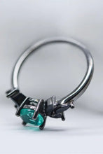 Paraiba Blue Zircon Leaf Ring Rings