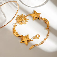 18K Gold-Plated Sun and Star Bracelet