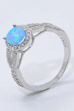 925 Sterling Silver Opal Halo Ring Rings