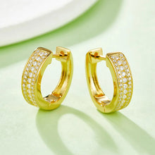 Moissanite 925 Sterling Silver Huggie Earrings Gold One Size