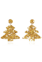 Christmas Tree Acrylic Earrings Gold Style B One Size