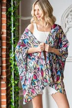 Heimish Full Size Multi Color Snake Open Cardigan Plus Size Woman Outerwear