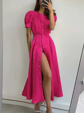 Button Down Short Sleeve Dress Casual Dresses