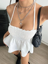 Smocked Frill Halter Neck Cami