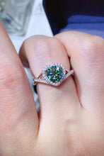 Adored 1 Carat Moissanite 925 Sterling Silver Heart Ring Green