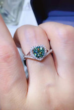 Adored 1 Carat Moissanite 925 Sterling Silver Heart Ring Green Rings