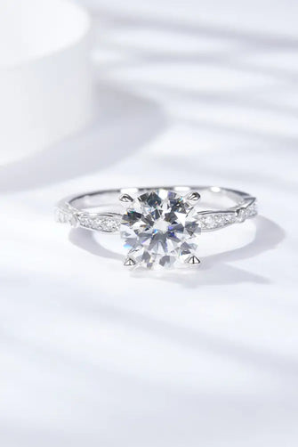 1.5 Carat Moissanite Side Stone Ring Silver Rings