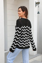 Angel Wings Wave Pattern Round Neck Long Sleeve Sweater Sweater Pullovers