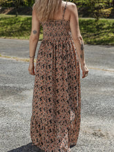 Printed Smocked Bodice Maxi Dress