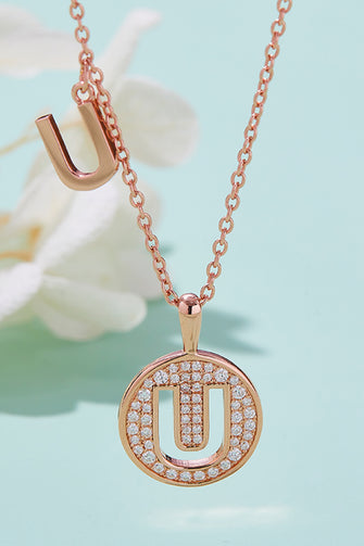 Moissanite U to Z Pendant Necklace U One Size