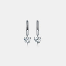 1 Carat Moissanite 925 Sterling Silver Heart Earrings Silver One Size