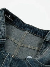 Men's Pearl Embellished Wide Leg Denim Shorts Denim Shorts