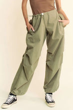 Davi & Dani Drawstring Baggy Pants with Pockets Olive Green