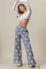 BiBi Flower Printed Side Pocket Wide Pants Woman Pants