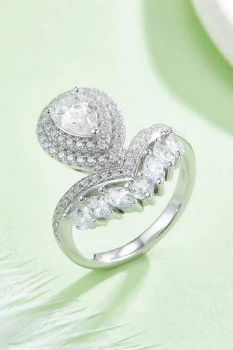 1 Carat Moissanite 925 Sterling Silver Crown Ring Silver Rings