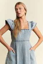 Jade By Jane Full Size Ruffled Denim Midi Dress Plus Size Woman Dress