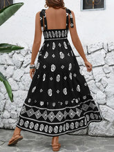 Printed Square Neck Maxi Cami Dress Casual Dresses
