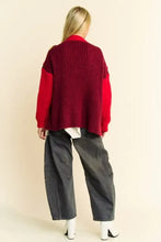 Davi & Dani Cable-Knit Color Block Open Front Cardigan Woman Outerwear