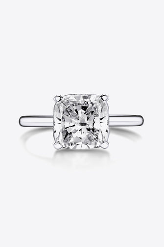 3.5 Carat Zircon 4-Prong Ring White