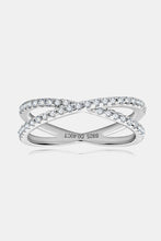 Moissanite 925 Sterling Silver Crisscross Ring Silver