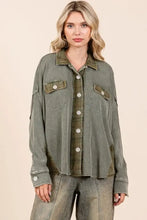 Mittoshop Mineral Washed Plaid Button Down Shacket Woman Outerwear