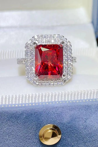 2 Carat Moissanite 925 Sterling Silver Ring Scarlet