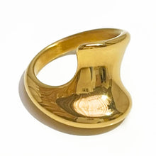18K Gold-Plated Twisted Wave Statement Ring