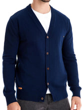 Men's Button Down V-Neck Cardigan Navy