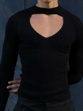 Men's Cutout Front Long Sleeve T-Shirt