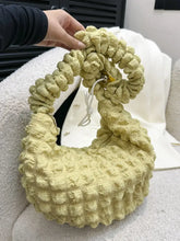 Drawstring Strap Bubble Textured Shoulder Bag Yellow-Green One Size Shoulder Bags