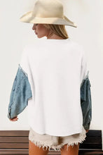 Double Take Raw Edge Star Contrast Sweatshirt Woman Sweatshirts