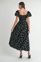 MABLE Polka Dot Puff Sleeve Midi Dress Casual Dresses