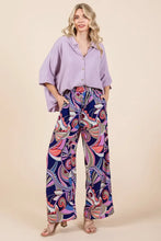 Mittoshop Abstract Print Elastic Waist Wide Leg Pants Woman Pants