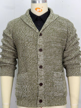 Men's Plus Size Button Up Long Sleeve Cardigan Flower Green