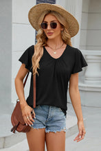 V-Neck Short Sleeve T-Shirt Black