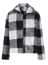 Full Size Plaid Zip Up Long Sleeve Jacket Woman Outerwear