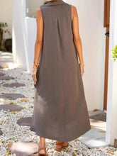 Full Size Side Slit Sleeveless Midi Dress Plus Size Casual Dresses
