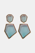 Geometrical Shape Zinc Alloy Frame Resin Dangle Earrings Dark Gray One Size Earrings